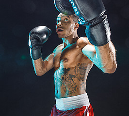 Image showing Afro american male boxer.