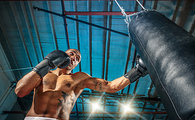 Image showing Afro american male boxer.