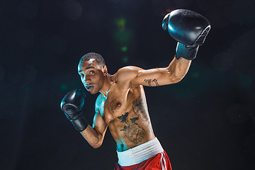 Image showing Afro american male boxer.