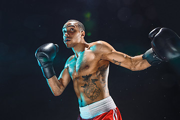 Image showing Afro american male boxer.