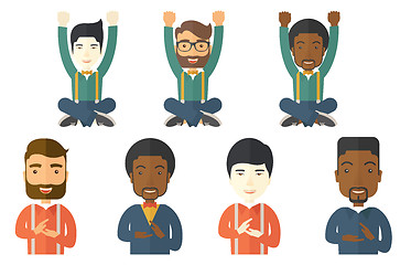 Image showing Vector set of illustrations with business people.