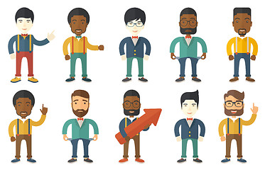 Image showing Vector set of illustrations with business people.