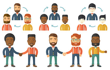 Image showing Vector set of illustrations with business people.