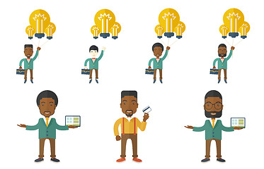 Image showing Vector set of illustrations with business people.