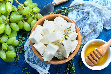 Image showing cheese with grape