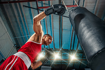 Image showing Afro american male boxer.