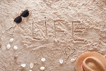 Image showing Life at sandy tropical beach