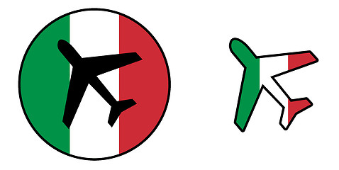 Image showing Nation flag - Airplane isolated - Italy
