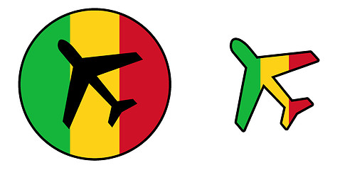 Image showing Nation flag - Airplane isolated - Mali
