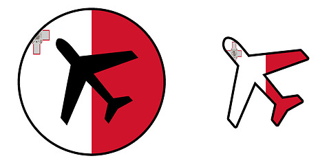 Image showing Nation flag - Airplane isolated - Malta