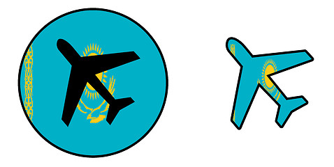 Image showing Nation flag - Airplane isolated - Kazakhstan