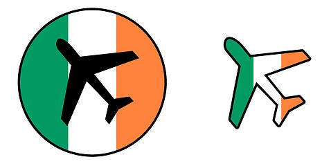 Image showing Nation flag - Airplane isolated - Ireland