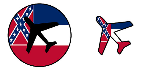 Image showing Nation flag - Airplane isolated - Mississippi