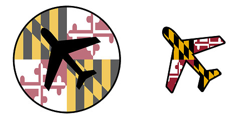 Image showing Nation flag - Airplane isolated - Maryland