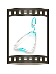 Image showing stethoscope. 3d illustration. The film strip