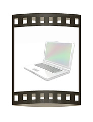 Image showing Laptop computer. 3d render. The film strip