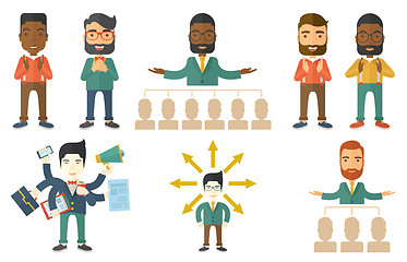 Image showing Vector set of illustrations with business people.