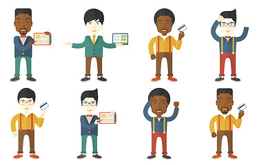 Image showing Vector set of illustrations with business people.