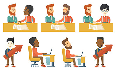 Image showing Vector set of illustrations with business people.