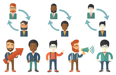 Image showing Vector set of illustrations with business people.