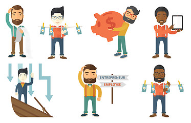 Image showing Vector set of illustrations with business people.