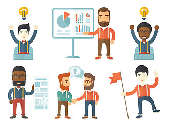 Image showing Vector set of illustrations with business people.