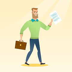 Image showing Happy business woman running vector illustration.