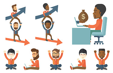 Image showing Vector set of illustrations with business people.