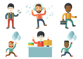 Image showing Vector set of illustrations with business people.