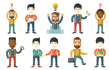 Image showing Vector set of illustrations with business people.