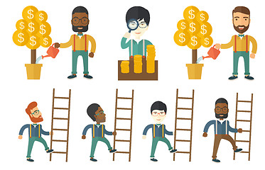 Image showing Vector set of illustrations with business people.