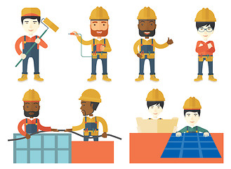 Image showing Vector set of constructors and builders characters