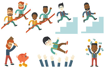 Image showing Vector set of illustrations with business people.