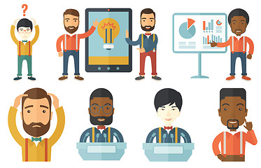 Image showing Vector set of illustrations with business people.