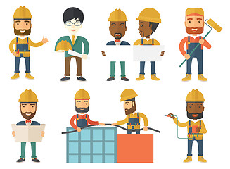 Image showing Vector set of constructors and builders characters