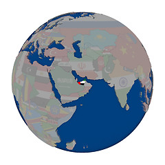 Image showing United Arab Emirates on political globe