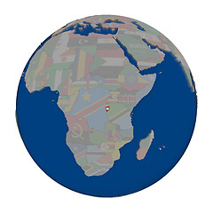 Image showing Burundi on political globe