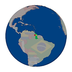 Image showing Guyana on political globe