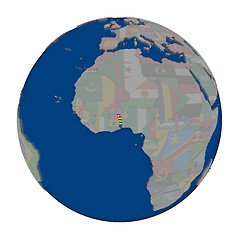 Image showing Togo on political globe