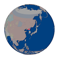 Image showing North Korea on political globe