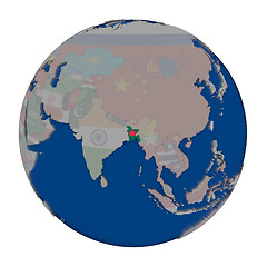 Image showing Bangladesh on political globe