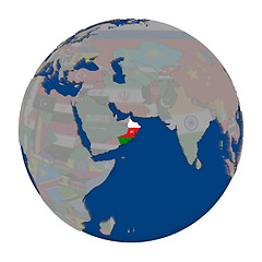 Image showing Oman on political globe