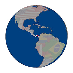 Image showing Panama on political globe