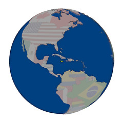 Image showing Jamaica on political globe