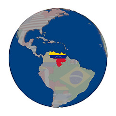 Image showing Venezuela on political globe