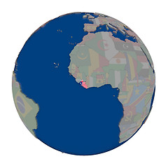 Image showing Liberia on political globe