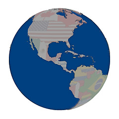 Image showing Belize on political globe