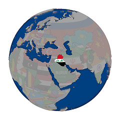 Image showing Iraq on political globe