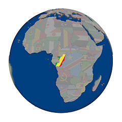 Image showing Congo on political globe