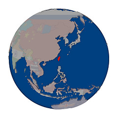 Image showing Taiwan on political globe